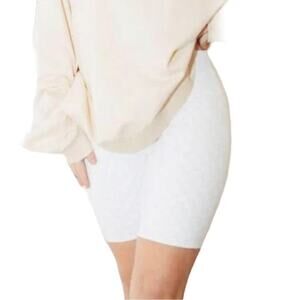 La Detresse Women’s White Widow Textured Geometric 6.5” Bike Short Size XS NWT